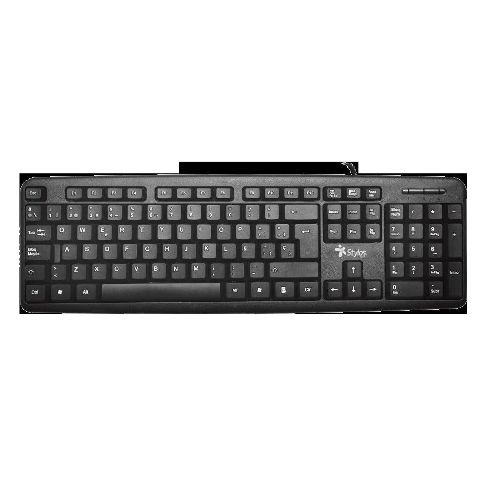 Teclado                                                                                                                                                                                        Stylos Alambrico 105 Teclas Usb EspaÑol Negro (stptec5b)