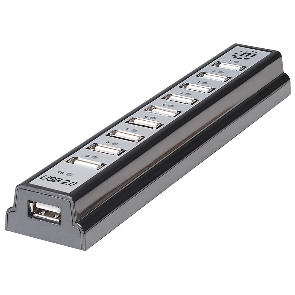 Concentrador  Hub Manhattan Usb 10 Ptos C/fuente 161572