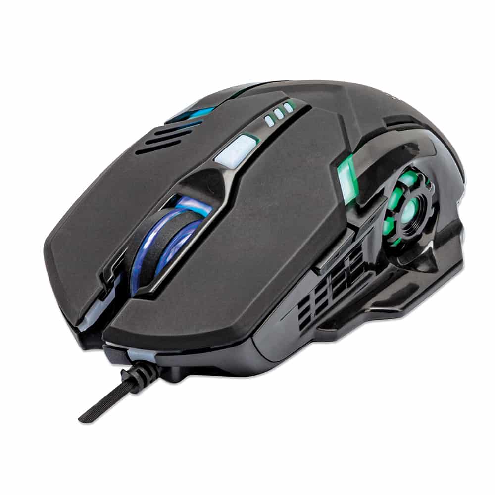 Mouse  Manhattan Optico Gaming 6 Botones Usb 3200 Dpi Luz Led 179256