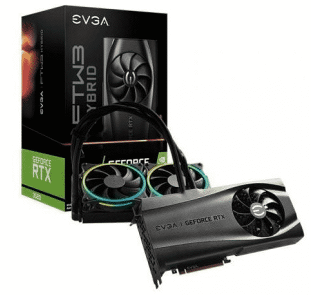TARJETA DE VIDEO EVGA NVIDIA GEFORCE RTX 3080 FTW3 ULTRA HYBRID GAMING 10G-P5-3898-KR 10GB GDDR66 ARGB LED METAL BACKPLATE