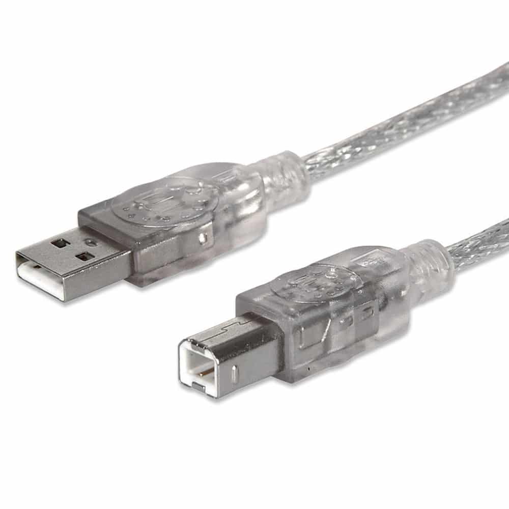 Cable  Usb V2.0 Manhattan A-b  3.0m, Plata 340458