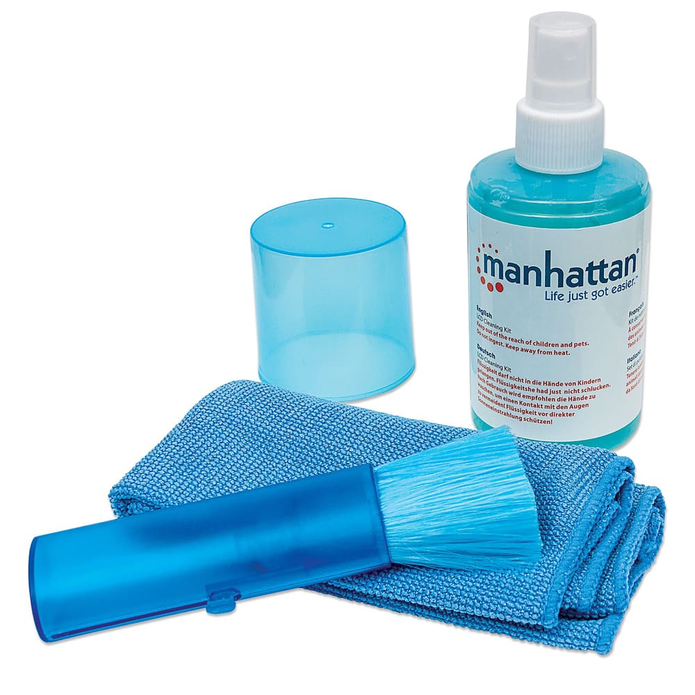 Limpiador  Manhattan Lcd Kit 200ml, Microfibra Y Brocha 421027