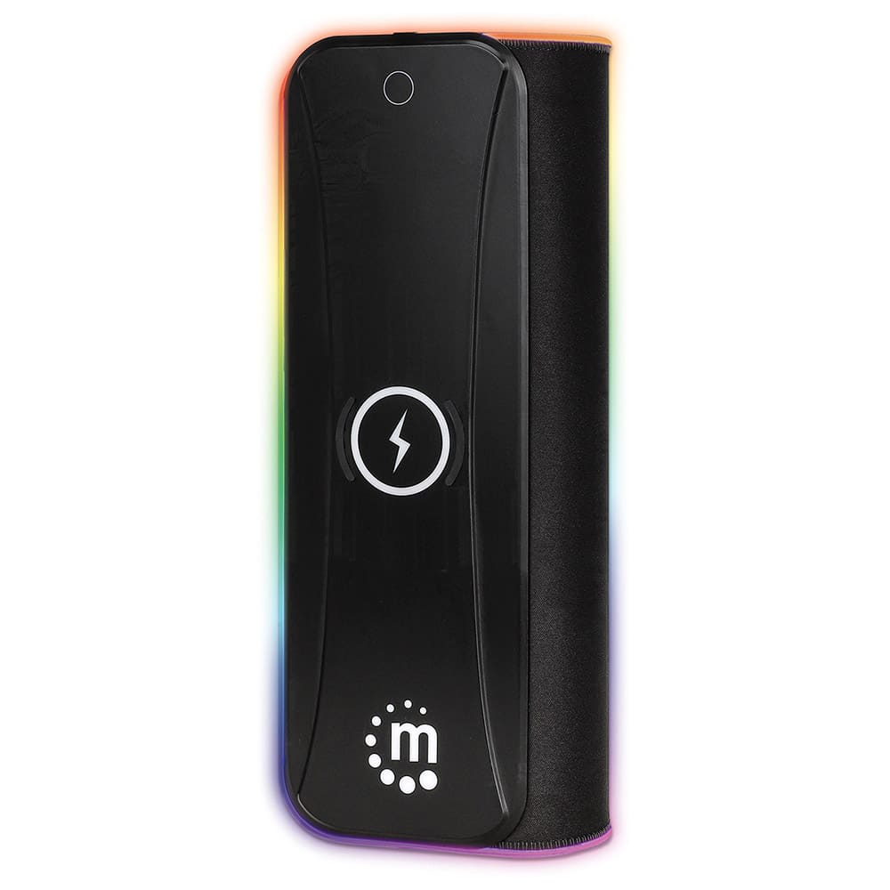 Mousepad  Manhattan Xxl 80x30cm Gaming Luz Led Y Carg Qi 10w Neg 425513