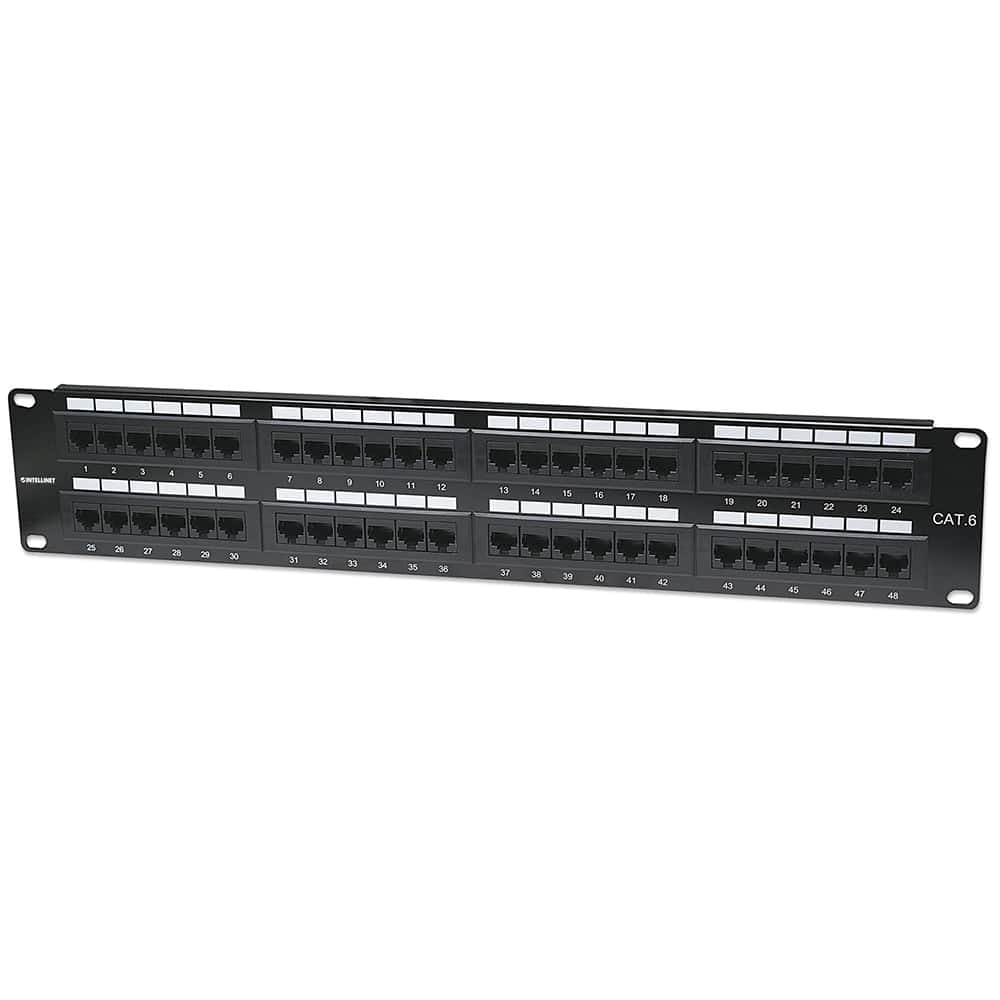 Panel  De Parcheo 48 Puertos Cat6 Utp 2u P/rack 19 Intellinet 560283