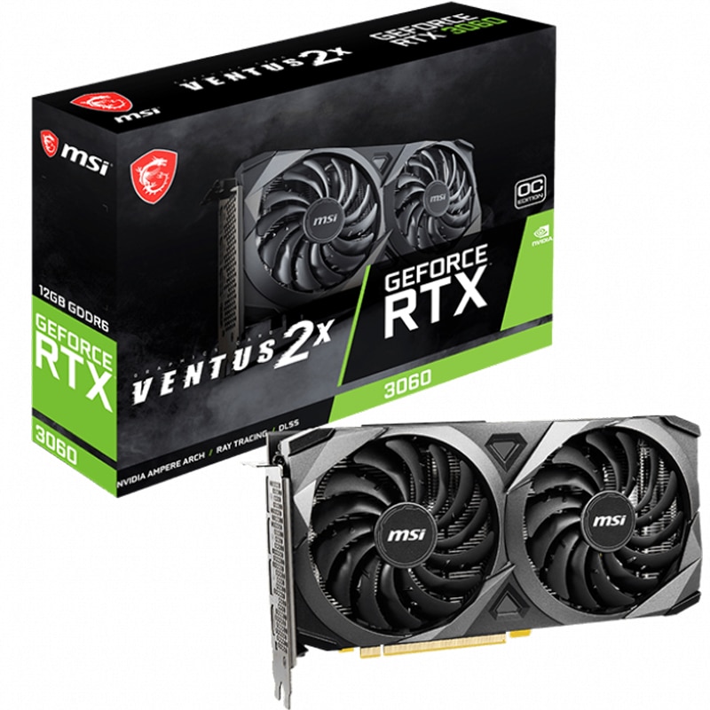 Tarjeta                                                                                                                                                                                                                                                   De Video Msi Geforce Rtx 3060 Ventus 2x 12g Oc Gddr6 Hdmi-dp