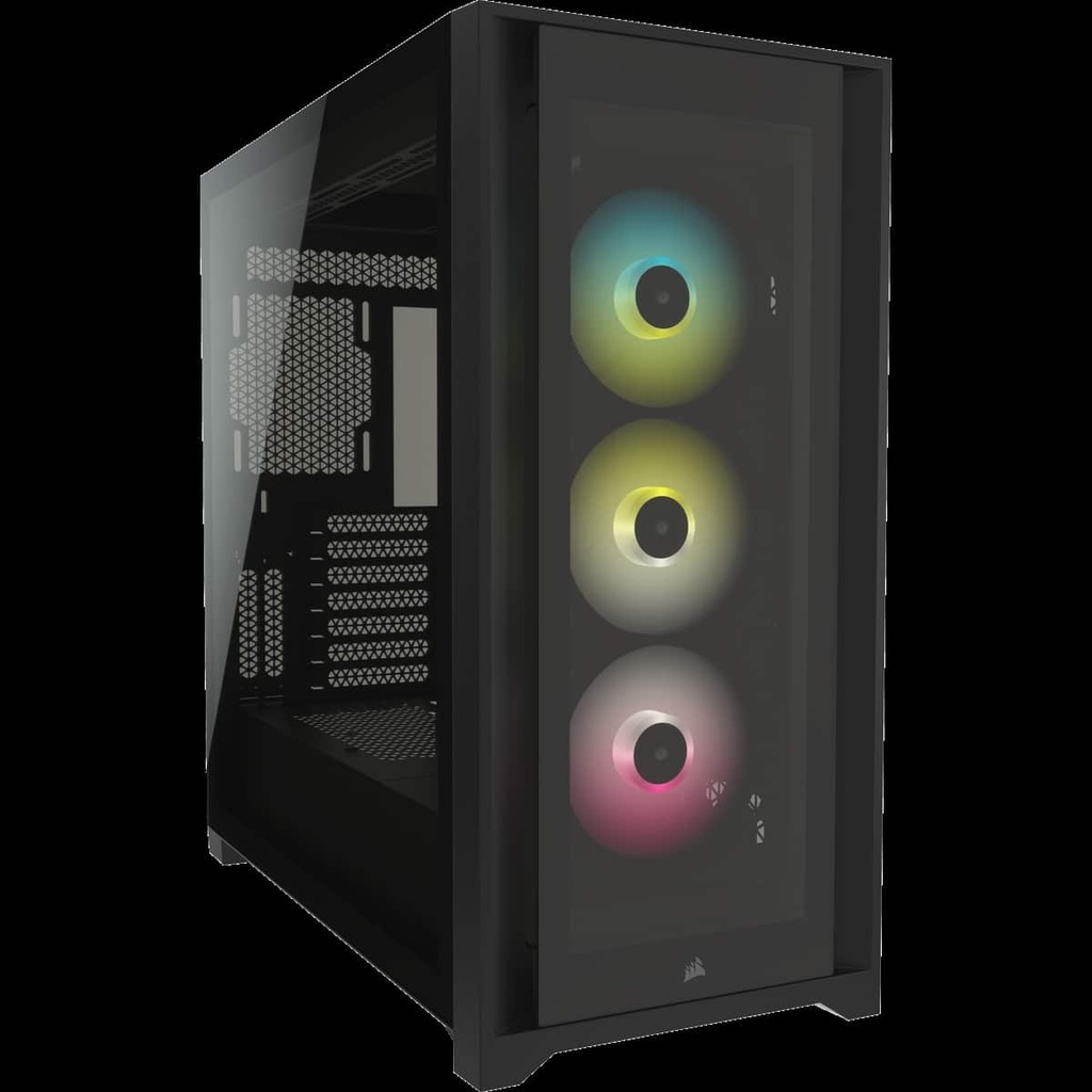 Gabinete                                                                                                                                                                                                                                                                                                                                                                          Corsair Icue 5000x Rgb Black Tg Atx Cc-9011212-ww