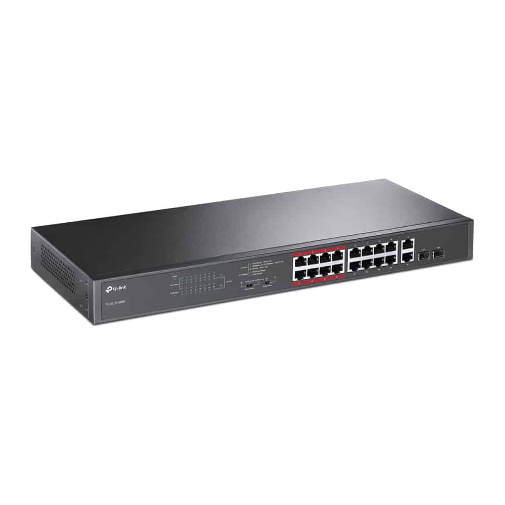 Switch  No Admi Poe De 16-port 10/100mbps + 2-ptos Gb/ Tl-sl1218mp