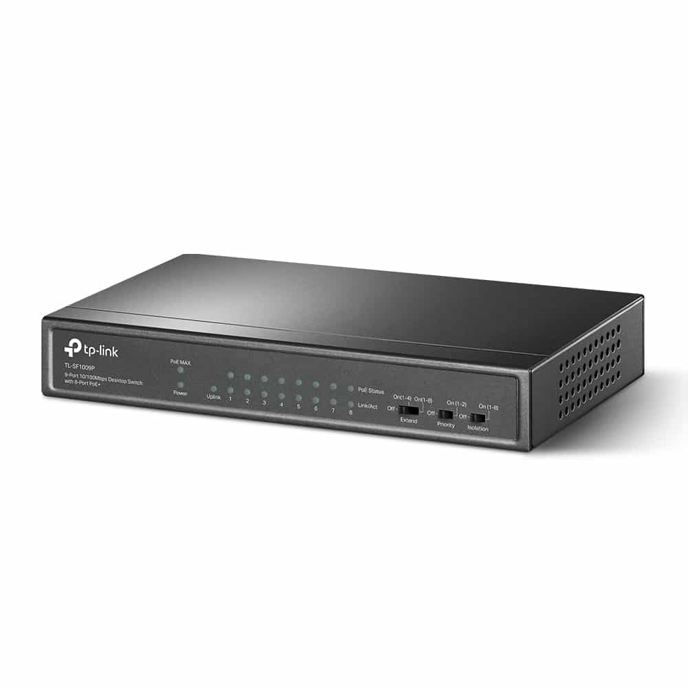 Switch    Poe Tp-link De 9 Ptos 10/100mbps/poe + 8 Puertos/ Tl-sf1009p