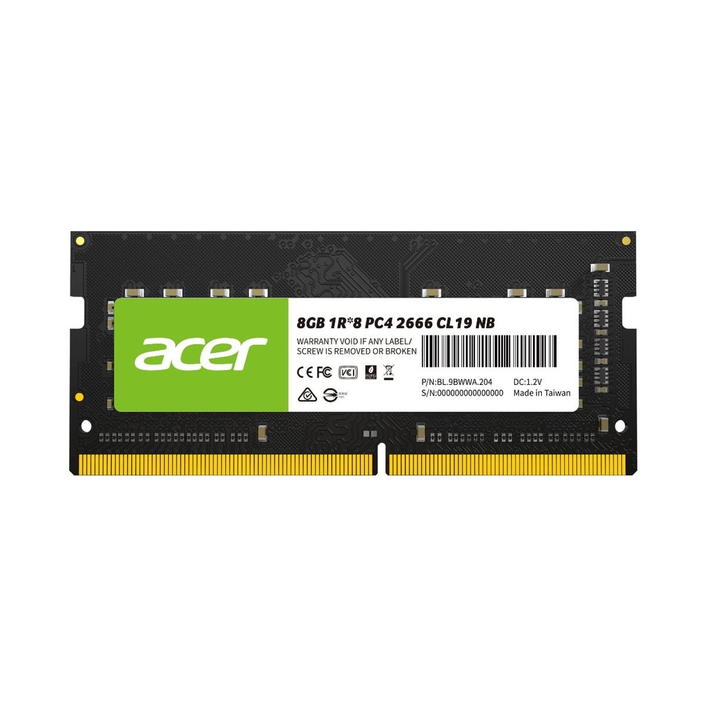 Memoria  Ddr4 Acer Sd100 8gb 2666mhz Sodimm Cl19 (bl.9bwwa.204)