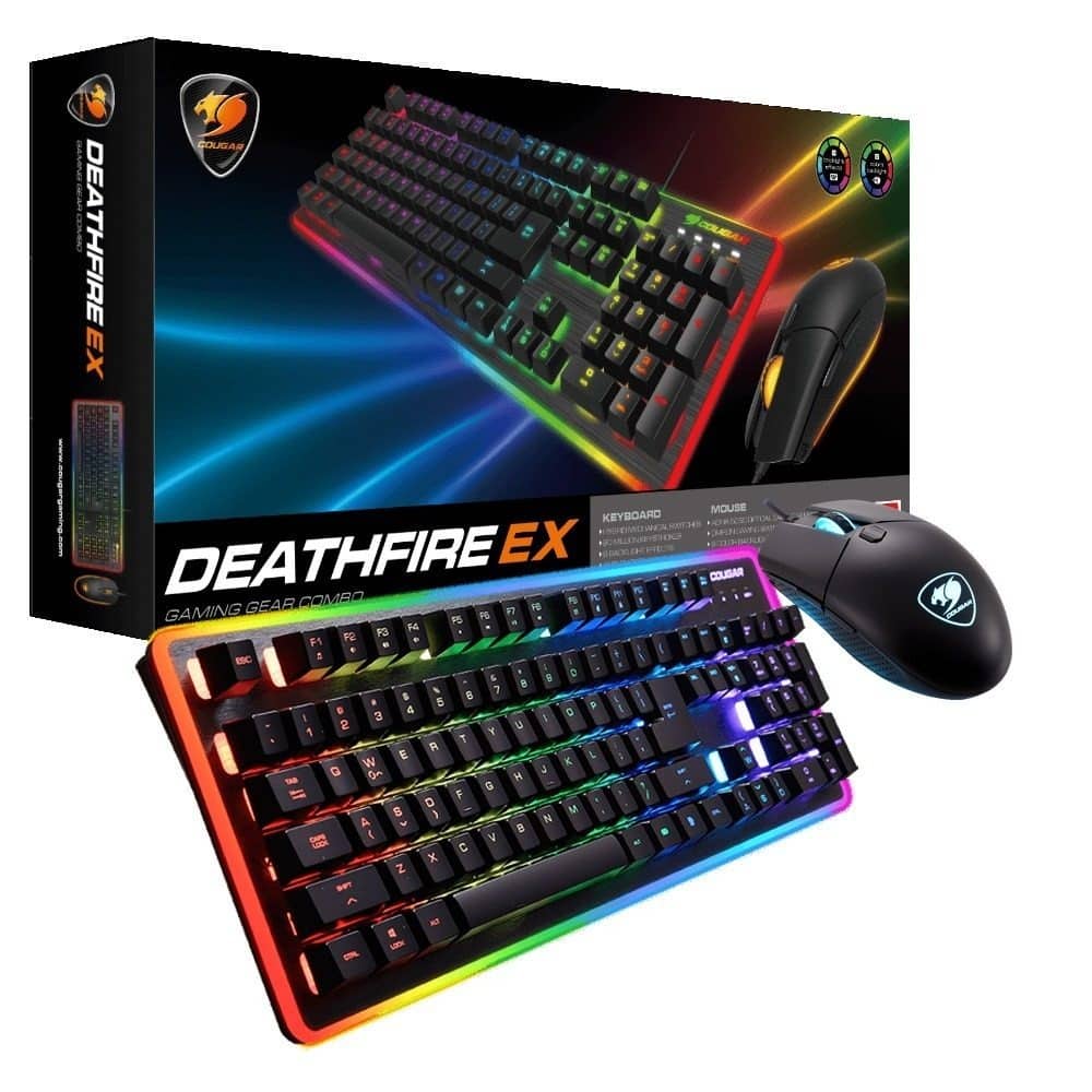 KIT TECLADO MOUSE COUGAR DEATHFIRE EX 7 COLORES