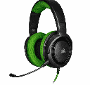 Headset Audífonos Para Gaming Corsair HS35 Alámbrico 1.1 Metros 3.5mm Negro Verde CA-9011197-EU