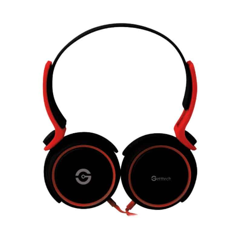Diadema  Headset Getttech Gh-2540r Rythm C/ Mic Negro C/rojo 3.5mm