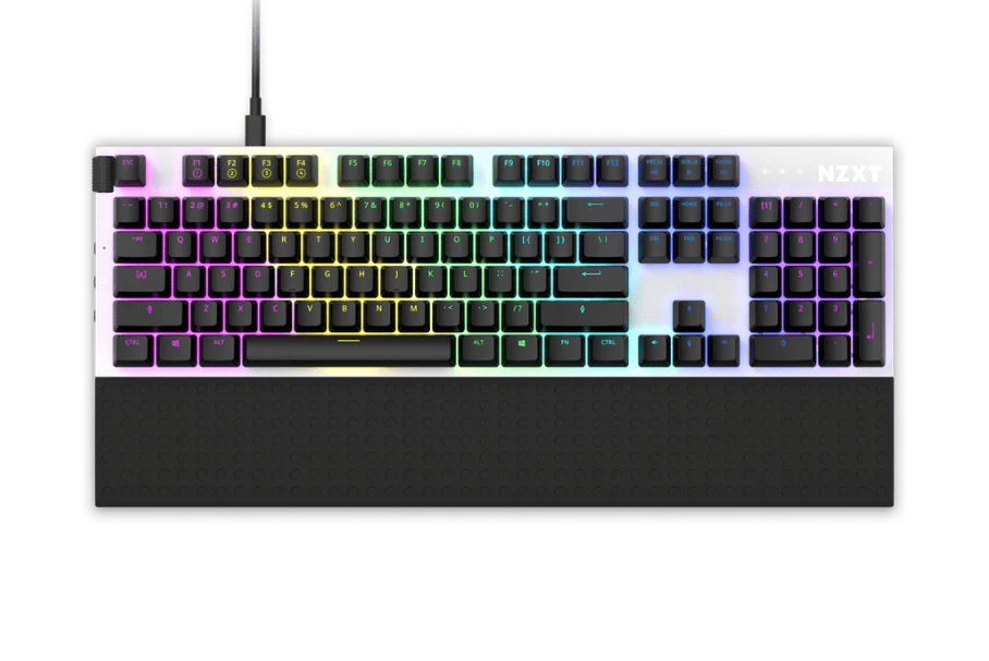 Teclado                                                                                                                                                                                                                                                                                                                                                                                                                                                                                                                                                                                            Mecanico Nzxt Rgb Switch Red Reposa MuÑecas En Wh Kb-1fsus-wr