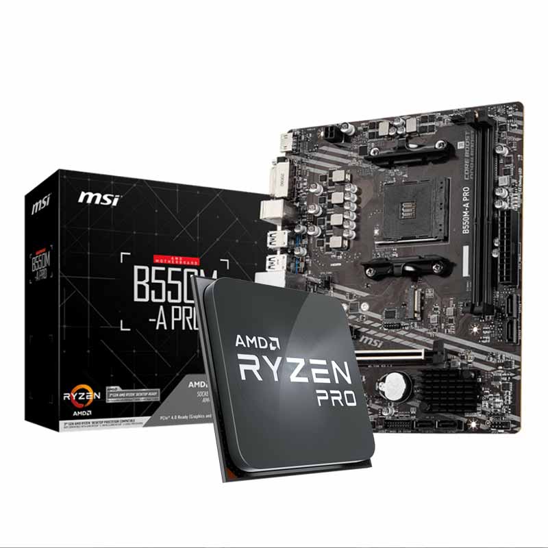 SET AMD RYZEN 4750G + TARJETA MADRE MSI B550M-A PRO SOCKET AM4 RYZEN
