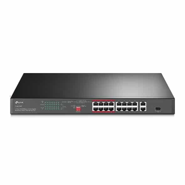 Switch  Montaje Rack De 16 Prts Poe+10/100 Mbps+2 Prts Gigab/tl-sl1218p