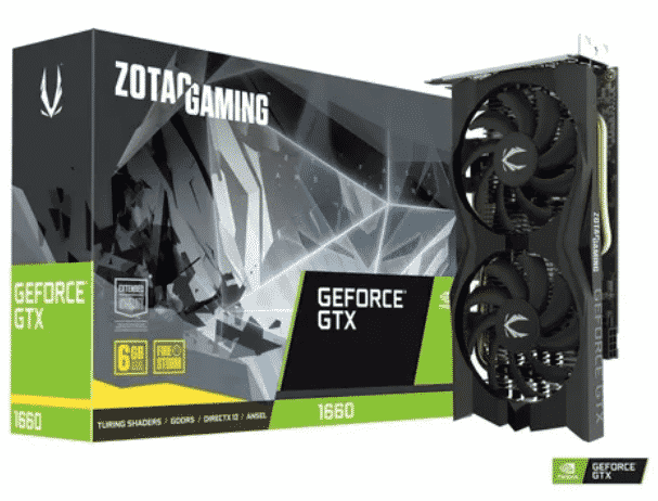 TARJETA DE VIDEO ZOTAC NVIDIA GEFORCE GTX 1660 TWIN FAN 6GB GDDR5 ZT-T16600M-10M