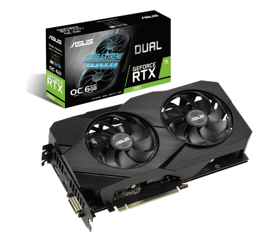 TARJETA DE VIDEO ASUS NVIDIA GEFORCE RTX 2060 DUAL EVO 6GB GDDR6 DUAL-RTX2060-6G-EVO