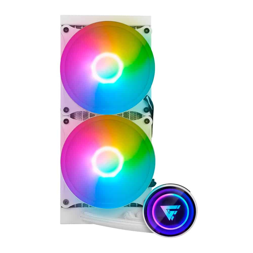 Enfriamiento            LÍquido Game Factor Lqg601, 240mm, Rgb, Tdp 250w, 2 Fan 120mm 70 Cfm, Blanco