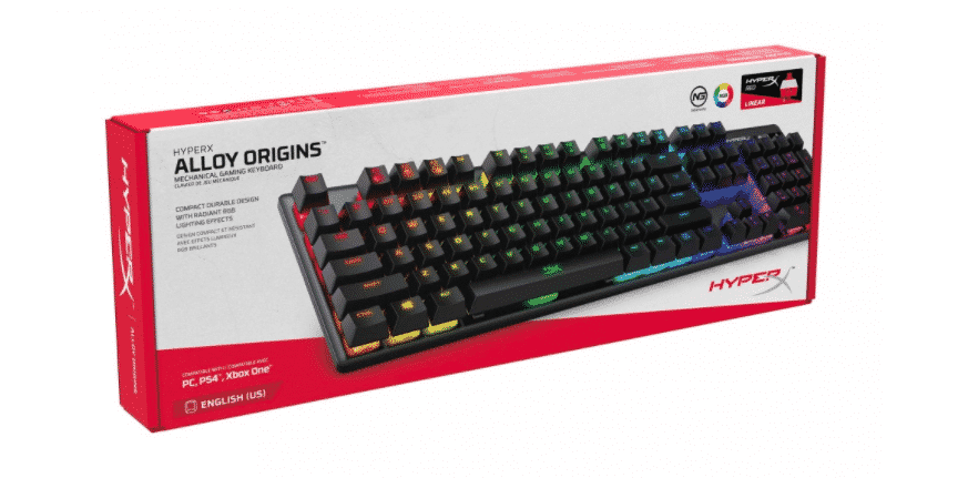 TECLADO MECANICO PARA GAMING HYPERX ALLOY ORIGINS RGB SWITCH RED HX-KB6RDX-LA