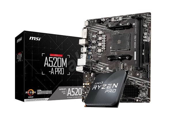 SET PROCESADOR AMD RYZEN 7 PRO 4750G 3.6GHZ + TARJETA MADRE MSI A520M-A PRO SERIES RYZEN