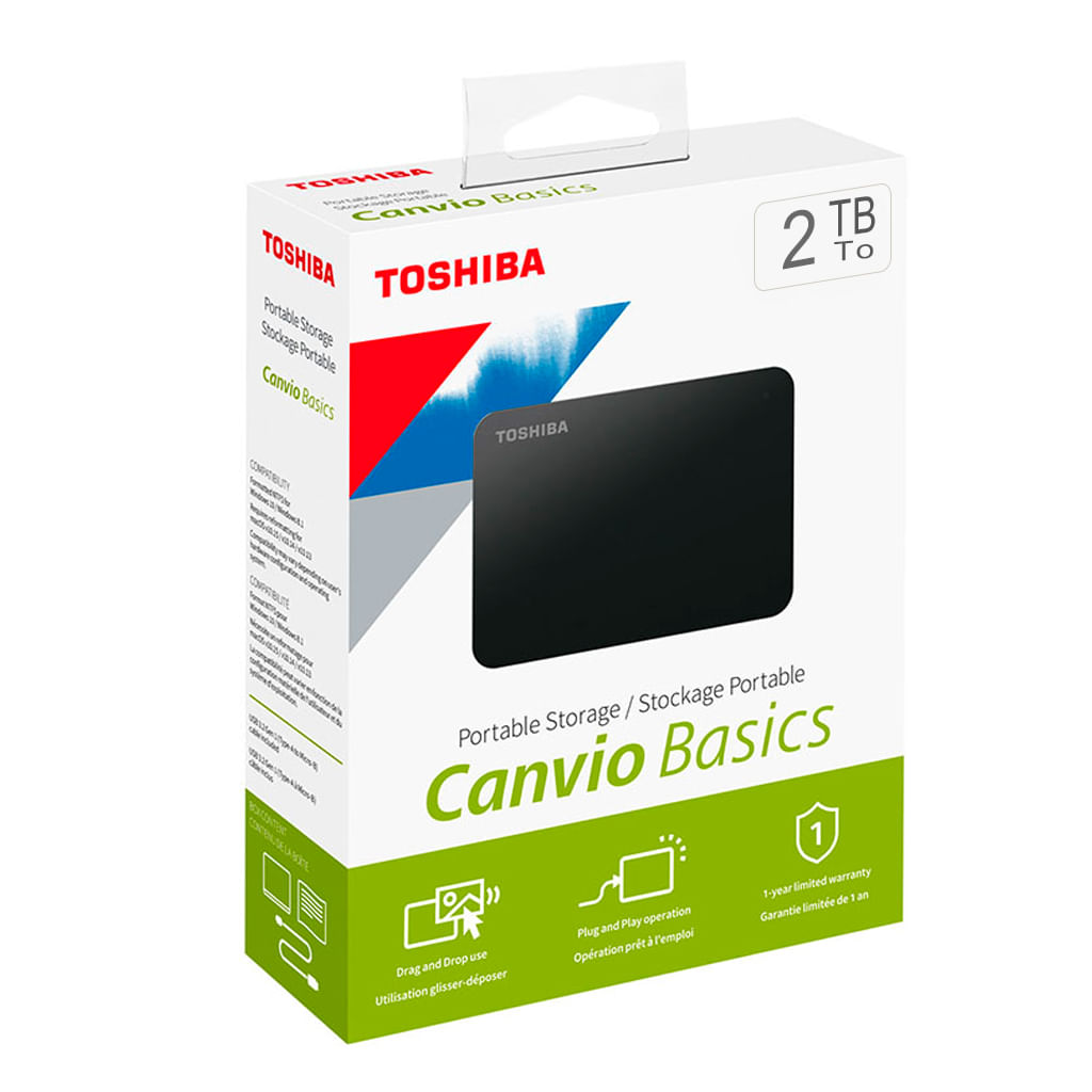 Disco Duro Externo TOSHIBA HDTB420XK3AA - 2 TB, USB 3.0, 2.5 pulgadas, Negro